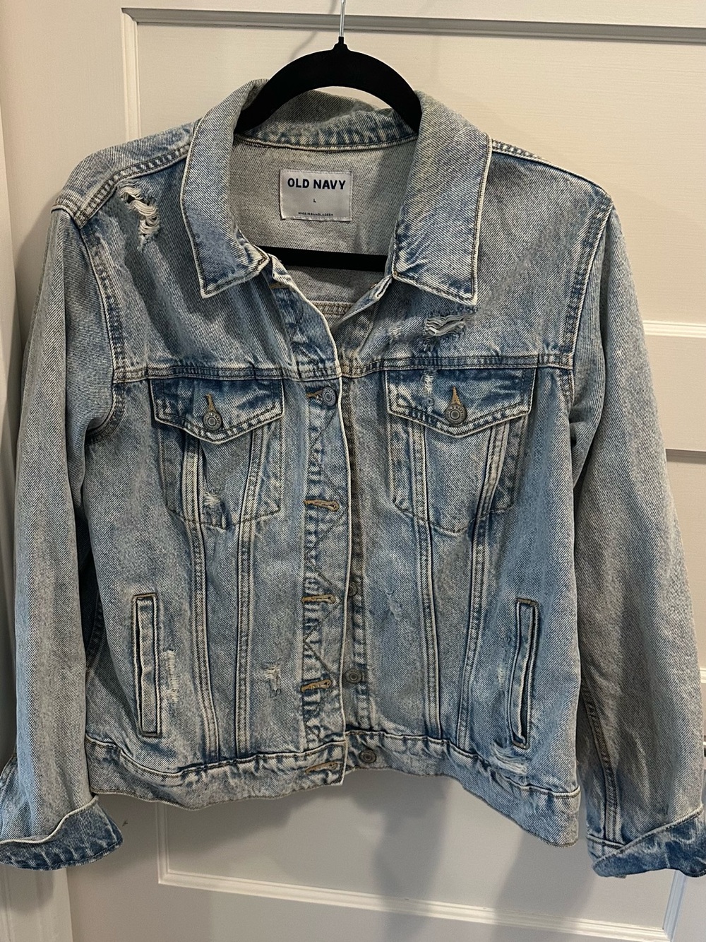 Old Navy Light Wash Blue Denim Trucker Jacket - Women